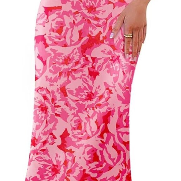 Womens Summer Floral Spaghetti Straps Maxi Dress 2025 Sleeveless Square Neck Bod - Picture 1 of 7